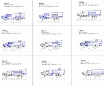 Чертеж Габаритные чертежи пожарных автомобилей УРАЛ