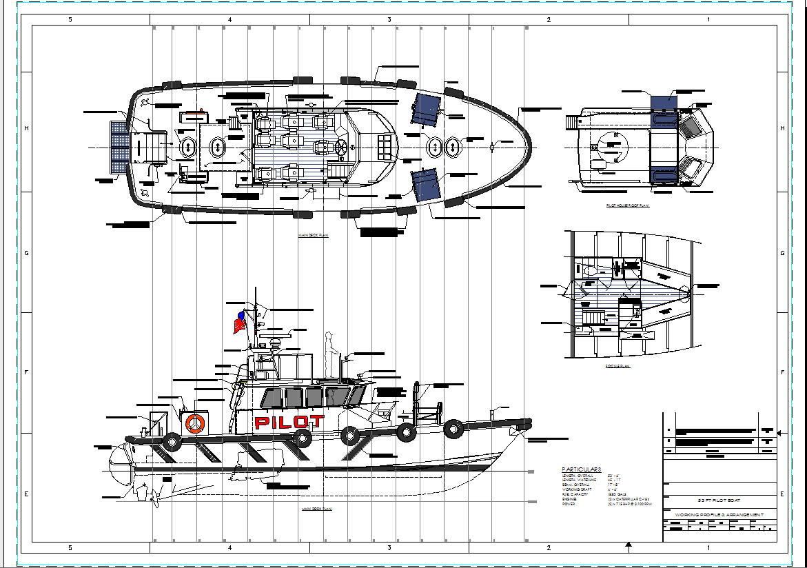 Чертеж Лоцманский катер 53 фута (pilot boat)