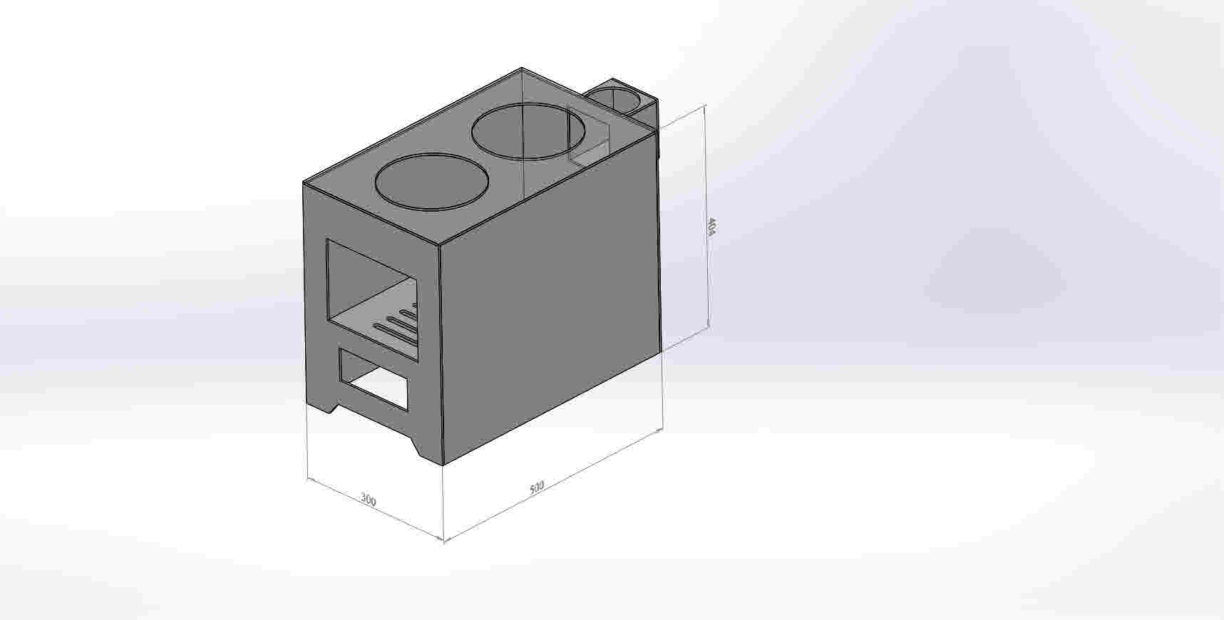 3D модель Печка буржуйка  300х405х500 мм