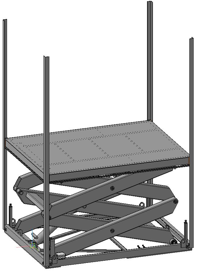 3D модель Двухножничный подъемник грузоподъемностью 500 кг