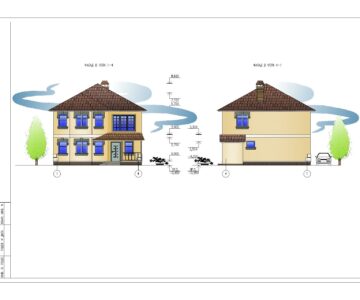 Чертеж 2-х этажный жилой дом