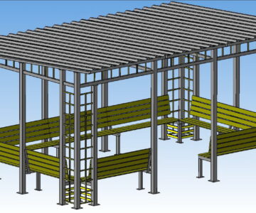 3D модель Курилка 5х3 м