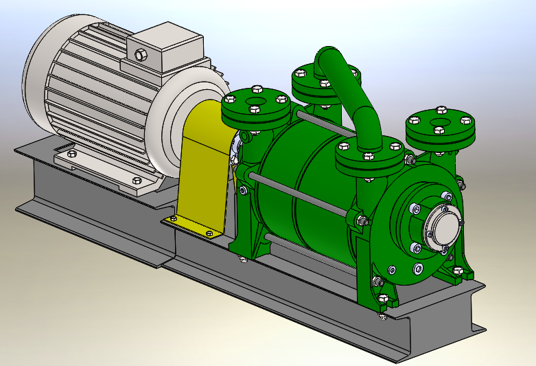 3D модель Сборка вакуумного насоса с приводом