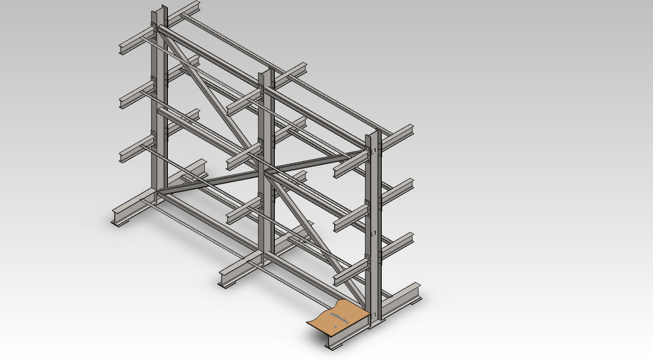 3D модель Стеллаж консольный 2100х500х2450