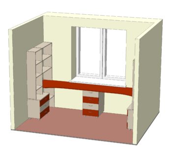 3D модель Стол для двоих детей