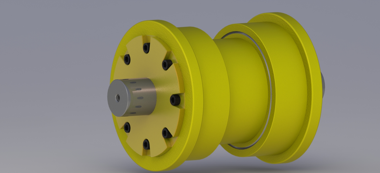 3D модель Каток опорный CATARPILLAR 587 усиленный со сменными ребордами