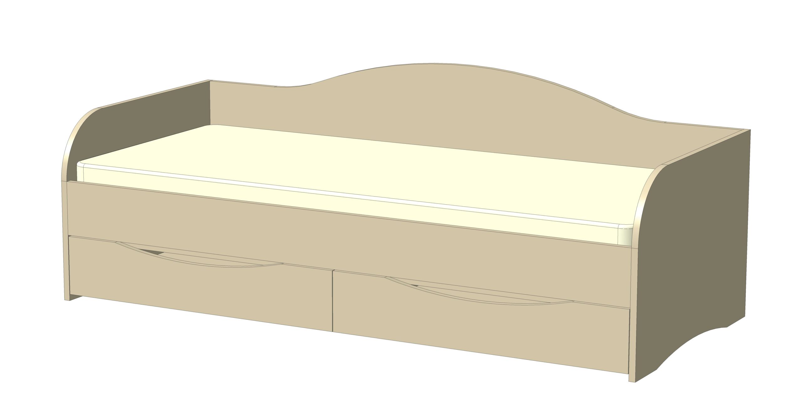3D модель Детская кровать 1940х840х705.
