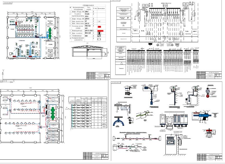 Чертеж "Электроснабжение и электрооборудование механической мастерской"