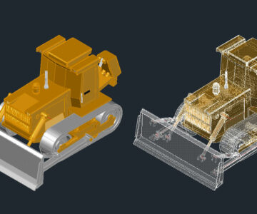 3D модель Бульдозер ДЗ-113Д