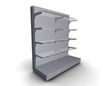 3D модель Стеллаж пристенный, торговое оборудование