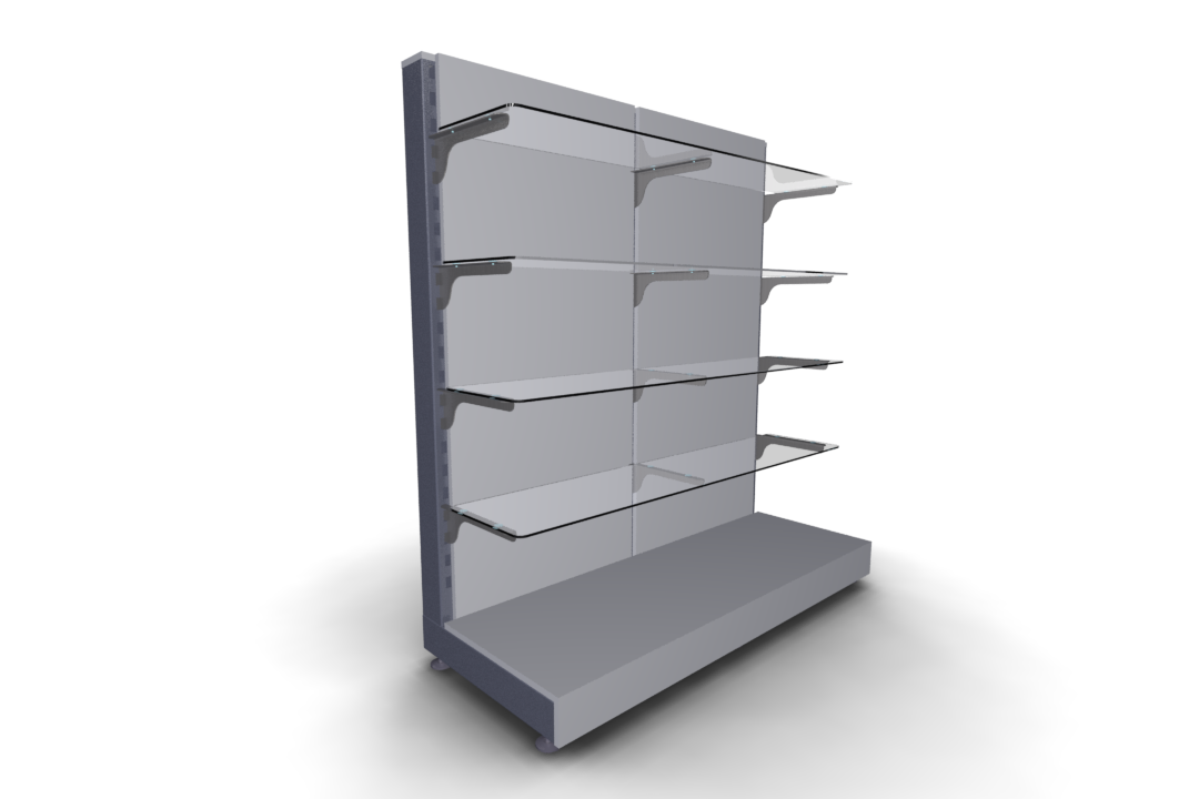3D модель Стеллаж пристенный, торговое оборудование