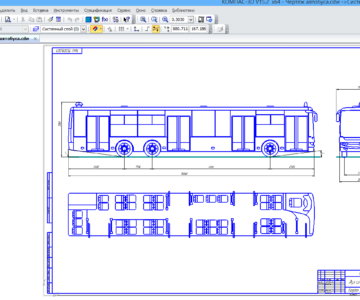 Чертеж Чертеж автобуса Богдан А80190.