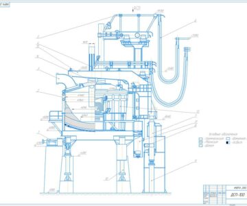 Чертеж Электродуговая печь вместимостью 100 тонн