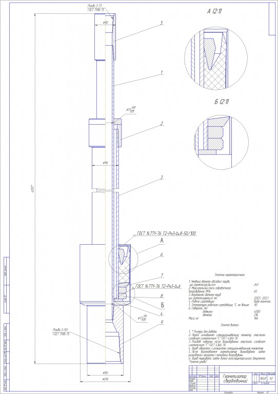 Чертеж Герметизатор скважинный (А1)