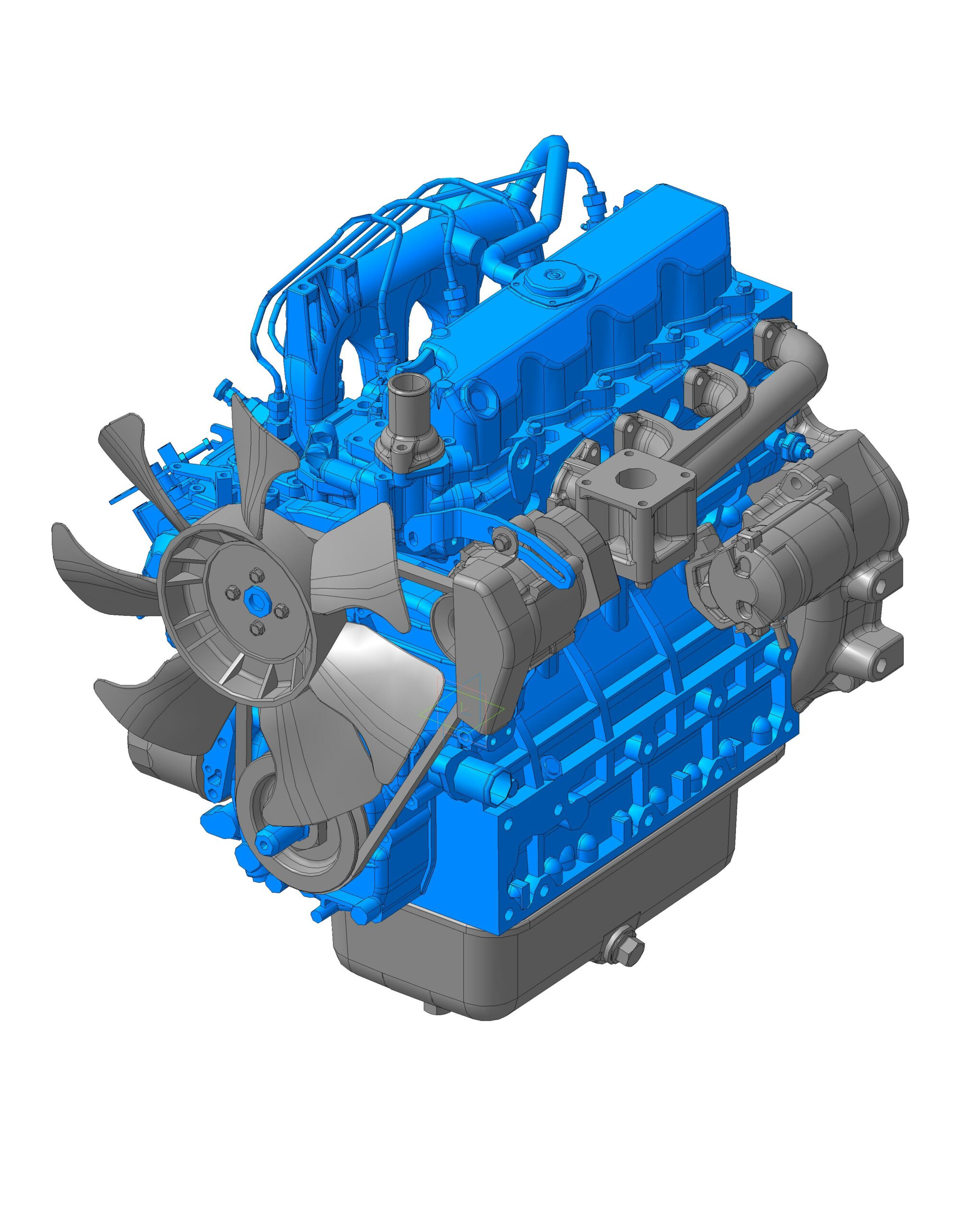 3D модель Дизельный двигатель KUBOTA V2203-M