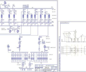 Чертеж Проектирование электрической части подстанции 220/110/35/10 кВ