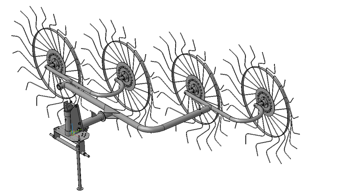 3D модель Грабли ворошители четырехколесные