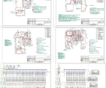 Чертеж Электроснабжение двухуровневой квартиры