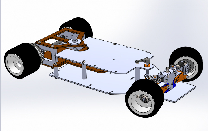 3D модель Шасси радиоуправляемой модели гоночного автомобиля