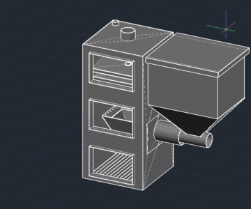 3D модель Собранный Угольный котел на 24 кВт