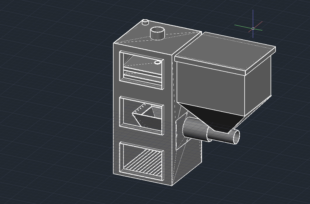 3D модель Собранный Угольный котел на 24 кВт