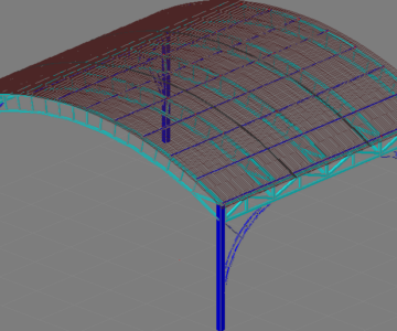 3D модель Дуговой навес из поликарбоната 7х6