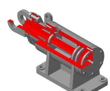 3D модель Цилиндр гидравлический МЧ 00.26.00.00.СБ