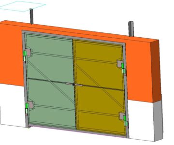 3D модель Ворота распашные, металлические утепленные