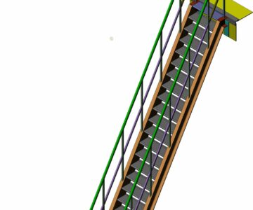 3D модель Лестница подъема 60 градусов