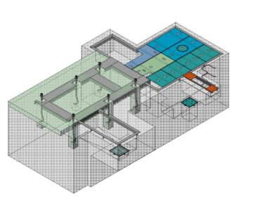 3D модель Фундамент под машину горизонтально-ковочную с вертикальным разъемом матриц усилием 2500кН ВВ1134