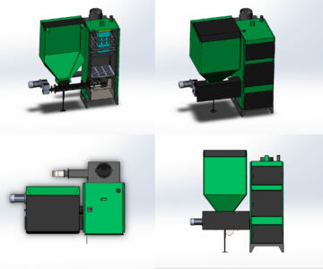 3D модель Котел автоматизированный на пеллетах и угле - 25 кВт⋅ч