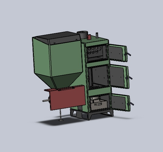 3D модель Котел автоматизированный на пеллетах и угле - 19 кВт⋅ч