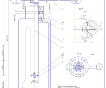 Чертеж Домкрат винтовой F=12500 Н