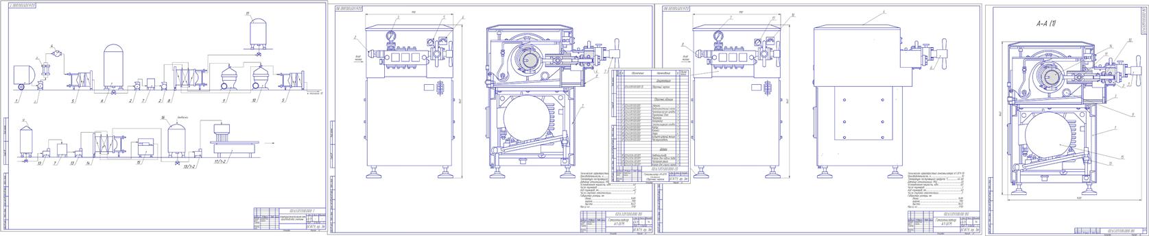 Чертеж Технологический процесс производства сметаны с расчетом гомогенизатора марки А1-ОГМ