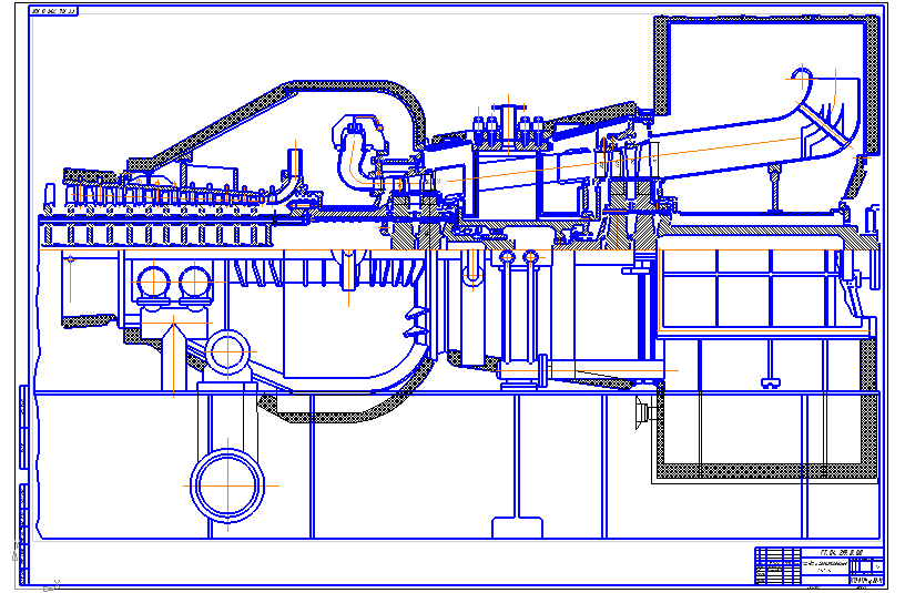 Чертеж Газовая турбина ГТН-20