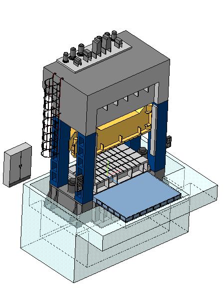 3D модель Параметрическая модель пресса гидравлического с усилием 1500тс