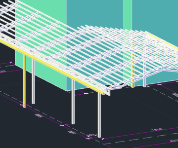 3D модель Навес. Ферма ножницы