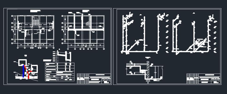 Чертеж Внутренний водопровод и канализация 6 этажей