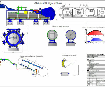 Чертеж Автоклав тупиковый для газосиликатных стеновых панелей