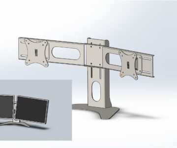 3D модель Мониторная стойка на два монитора (22-24")