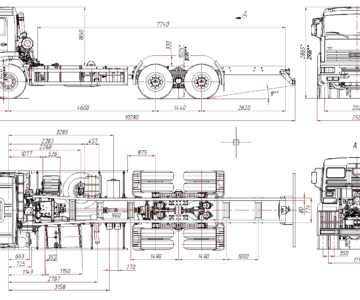 Чертеж Габаритный чертеж КаМАЗ-6520