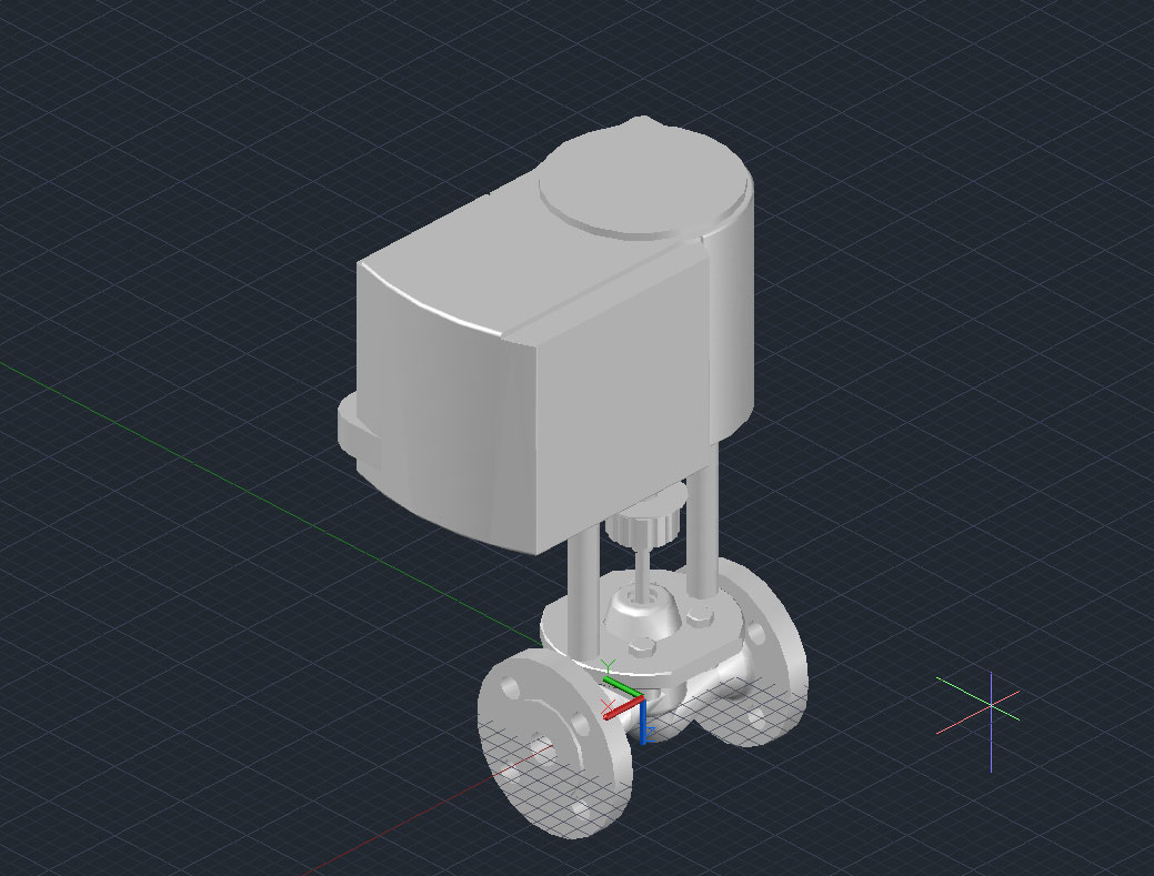 3D модель Клапан регулирующий седельный с электроприводом