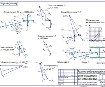 Чертеж Исследование работы механизма сенного пресса