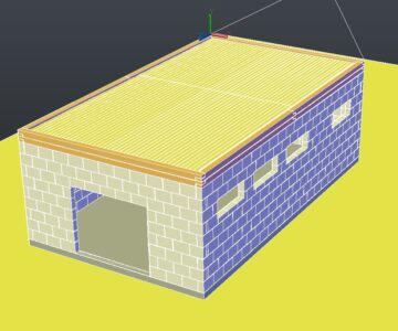 3D модель Ангар малый из газобетона 12х7х4,2м на придомовой участок