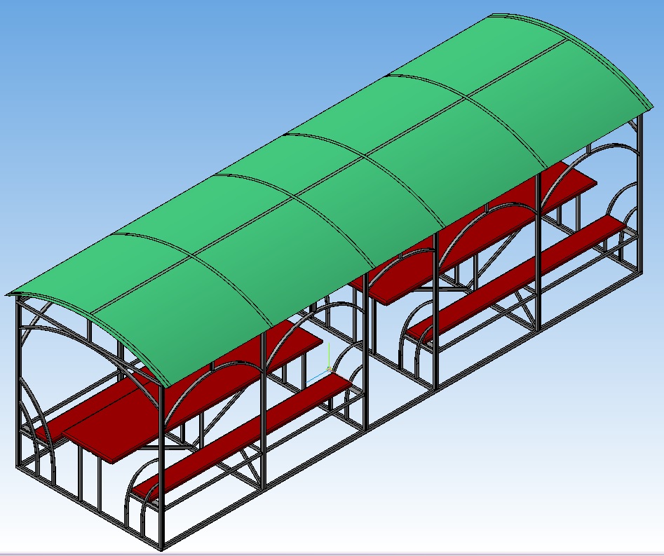 3D модель Беседка 7550х2280х2240