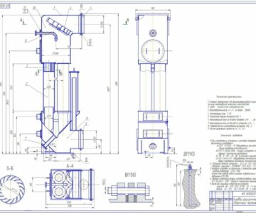 Чертеж «Расчет и конструирование системы очистки газов после атомизатора (скруббер)»