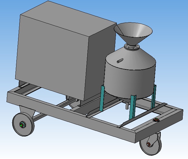 3D модель Пескоструйная установка с тележкой и компрессором