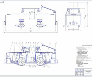 Чертеж Электровоз шахтный К-14У