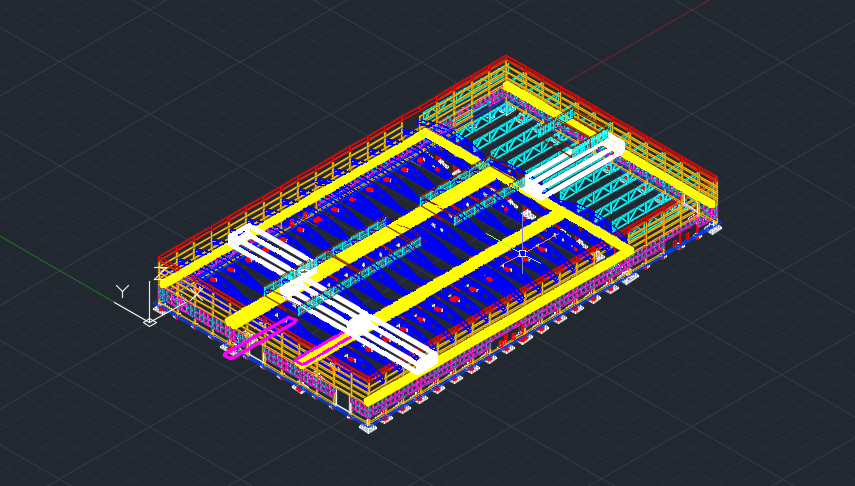 3D модель 3D модель предприятия по обслуживанию автобусов с закрытой стоянкой