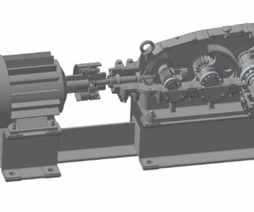 3D модель 3D модель привода с 3х ступенчатым редуктором